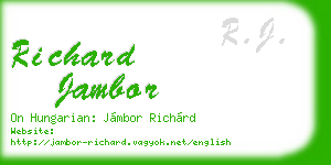 richard jambor business card